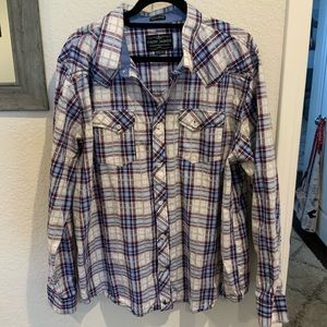 CODY JAMES MEN'S PLAID LONG SLEEVE BUTTON-DOWN WORK SHIRT